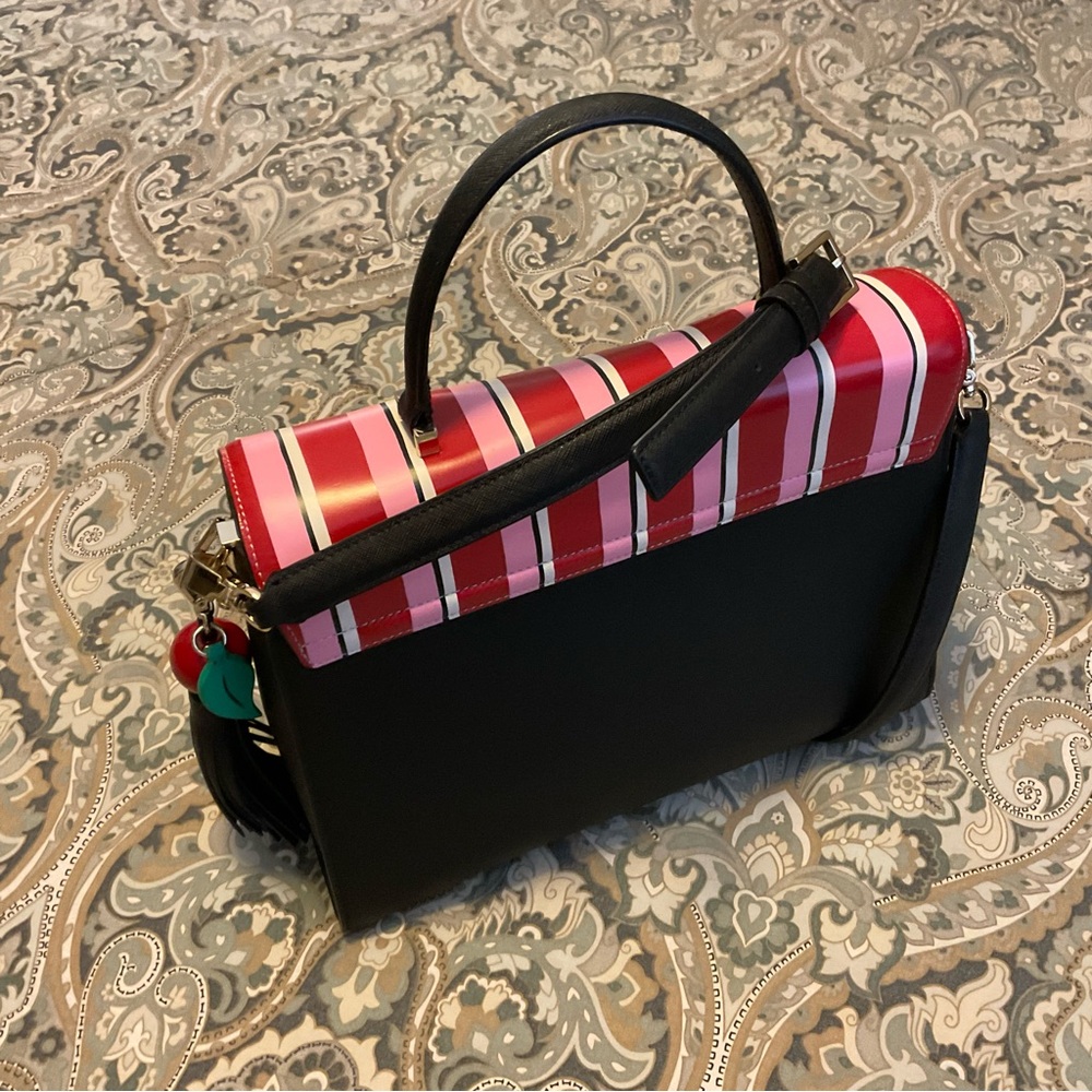 NWOT Rare Kate Spade Ma Cherrie Cafe Leather Satchel Bag - Picture 9 of 16